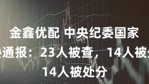 金鑫优配 中央纪委国家监委通报：23人被查，14人被处分